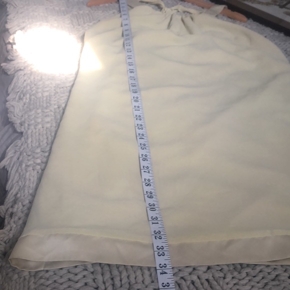 Etam size 12 pastel yellow knee length dress, gauzy w satin details and lining - Picture 8 of 10